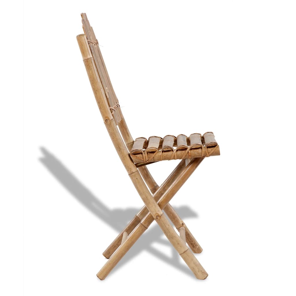Garden Chair Set of 4 Natural Bamboo Solid Bamboo Medium