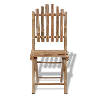 Garden Chair Set of 4 Natural Bamboo Solid Bamboo Medium