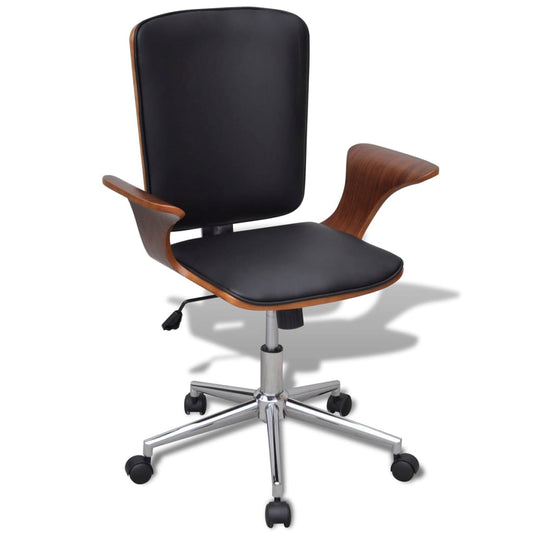 Office Chair Black Faux Leather Medium Ergonomic Office Chair