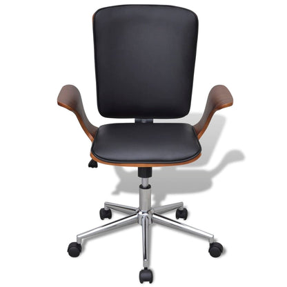 Office Chair Black Faux Leather Medium Ergonomic Office Chair