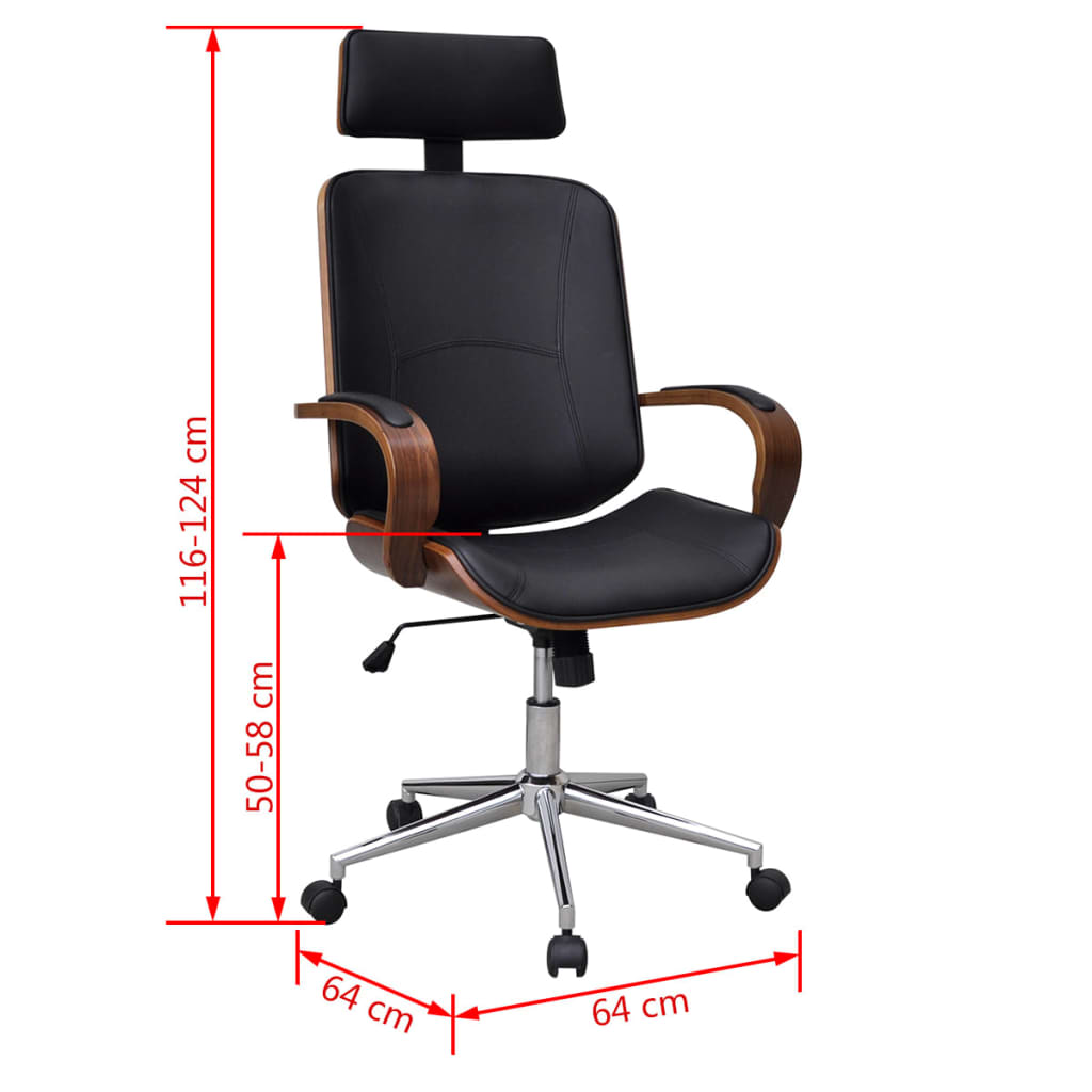 Office Chair Black Artificial Leather Standard