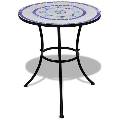 Patio Furniture Blue and White Powder-coated iron and ceramic tile