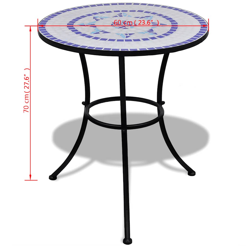 Patio Furniture Blue and White Powder-coated iron and ceramic tile
