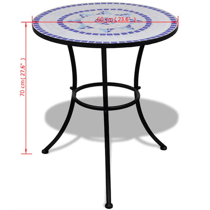 Patio Furniture Blue and White Powder-coated iron and ceramic tile