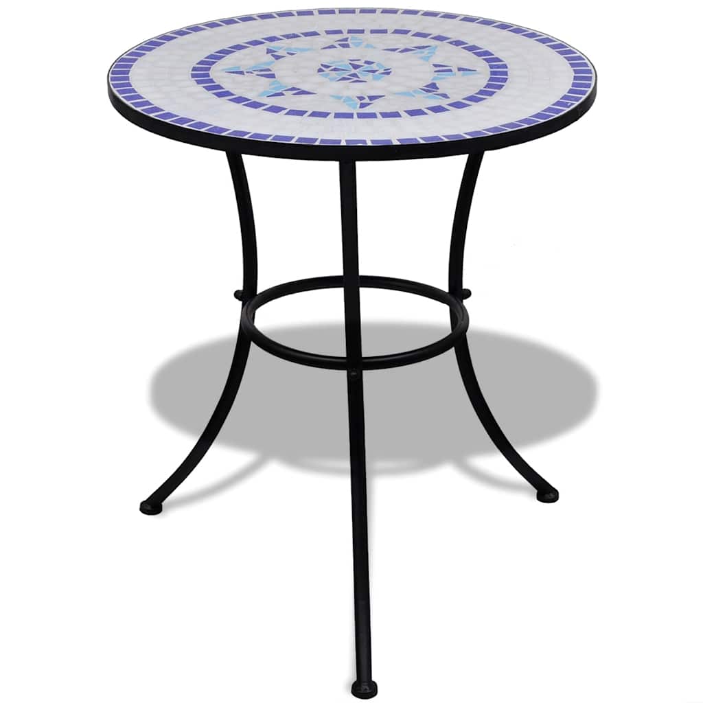 Patio Furniture Blue and White Powder-coated iron and ceramic tile