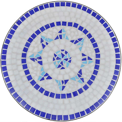 Patio Furniture Blue and White Powder-coated iron and ceramic tile