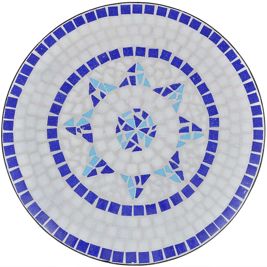 Patio Furniture Blue and White Powder-coated iron and ceramic tile