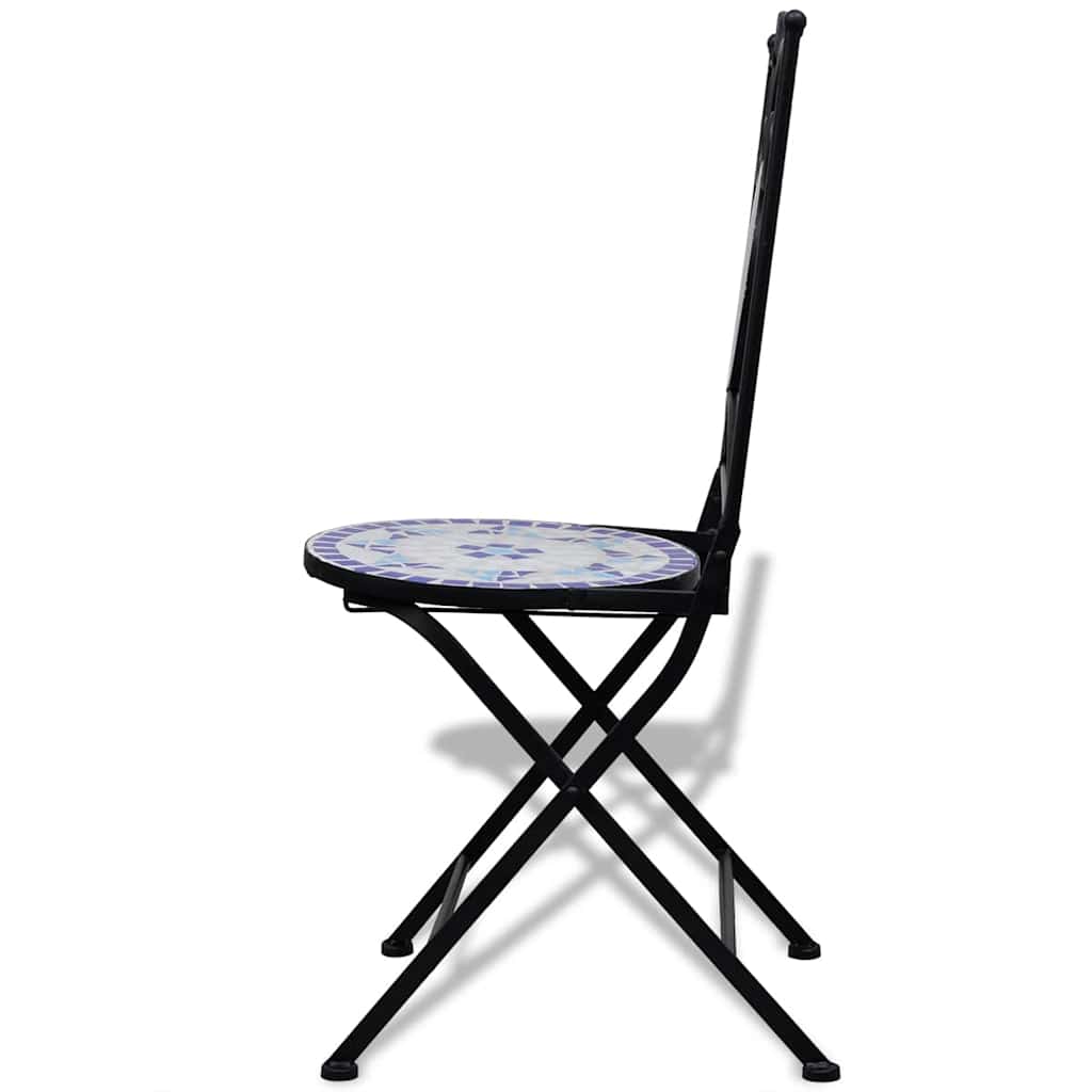 Patio Furniture Blue and White Powder-coated iron and ceramic tile