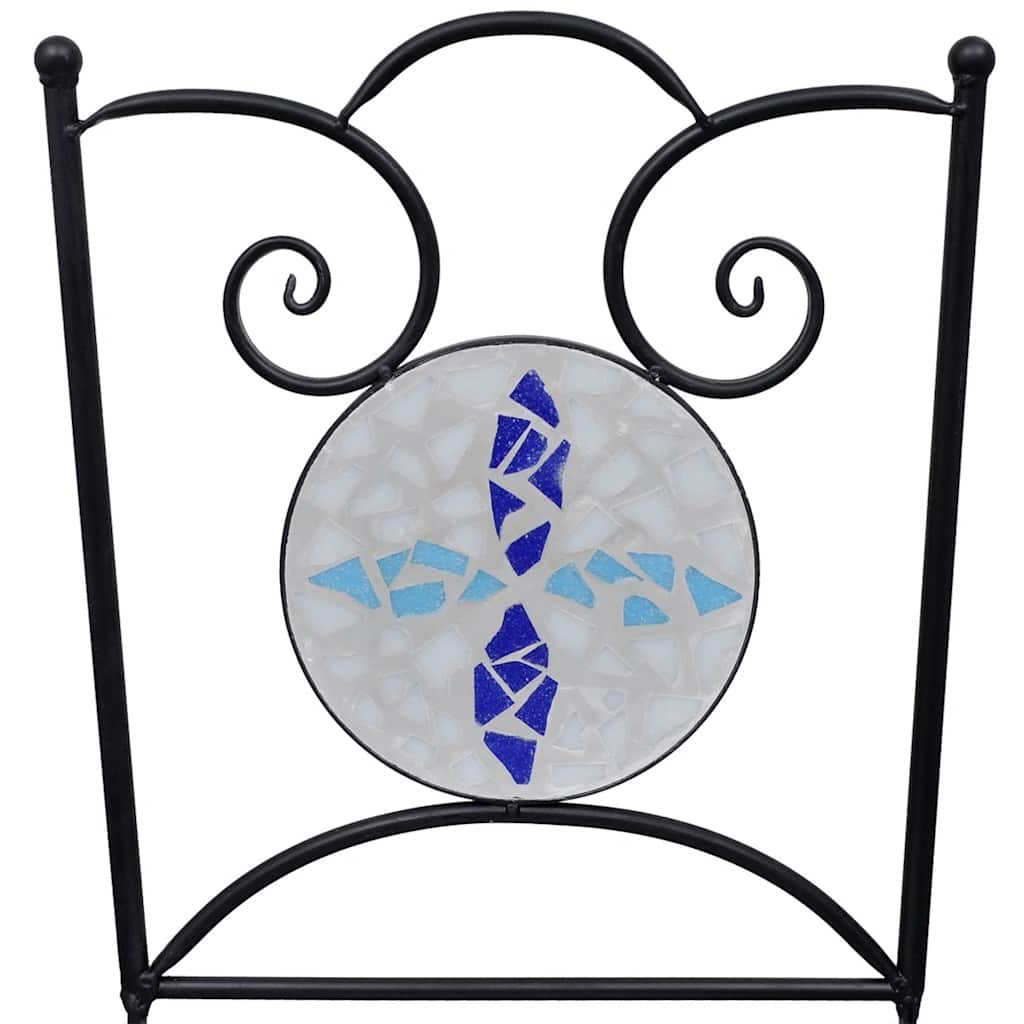 Patio Furniture Blue and White Powder-coated iron and ceramic tile