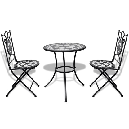 Patio Furniture Black and White Powder-coated steel and ceramic