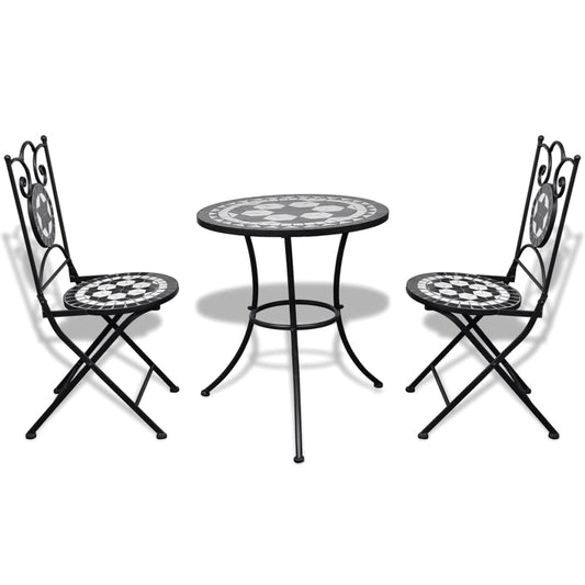 Patio Furniture Black and White Powder-coated steel and ceramic