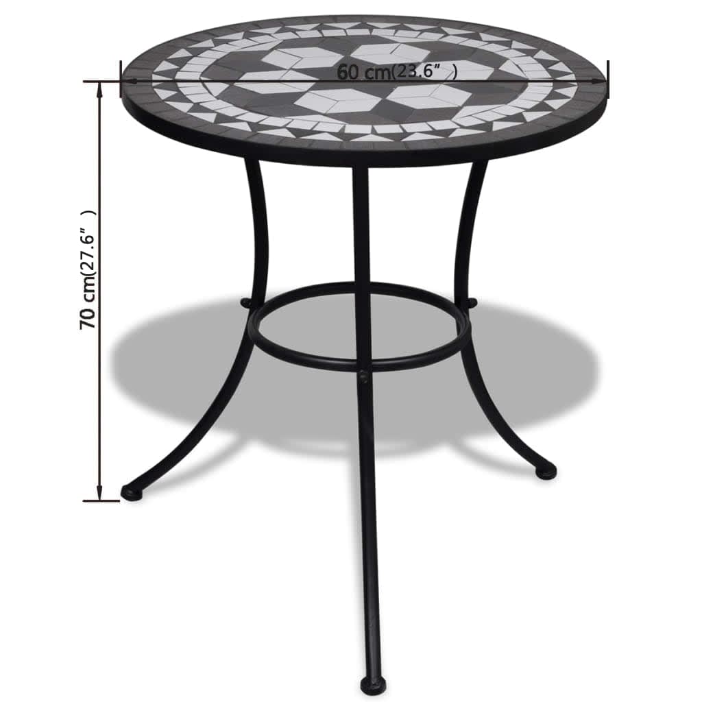 Patio Furniture Black and White Powder-coated steel and ceramic