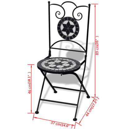 Patio Furniture Black and White Powder-coated steel and ceramic
