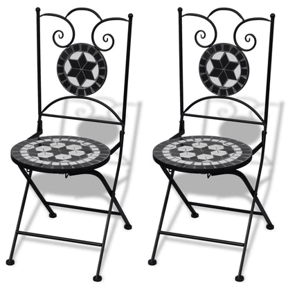 Patio Furniture Black and White Powder-coated steel and ceramic