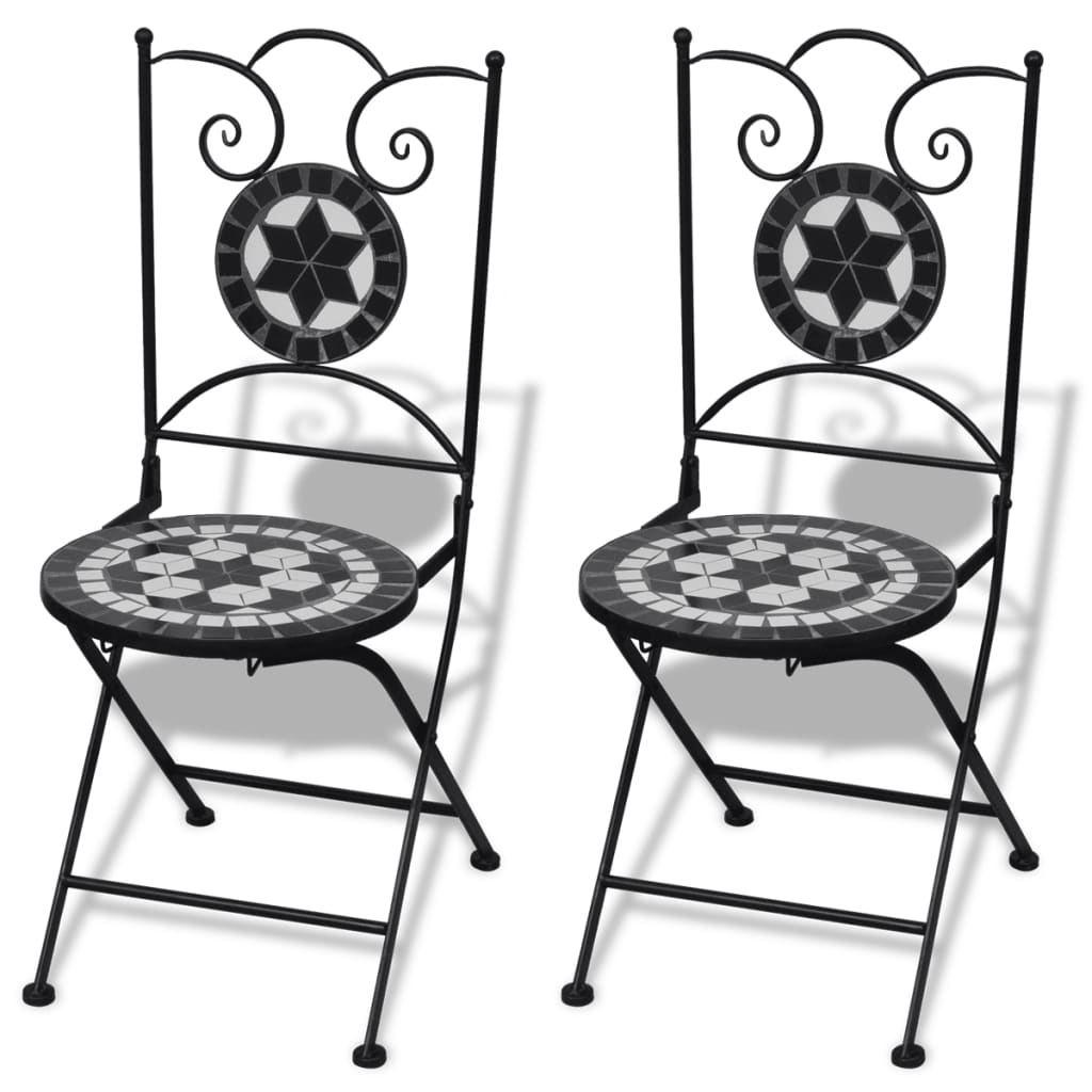 Patio Furniture Black and White Powder-coated steel and ceramic