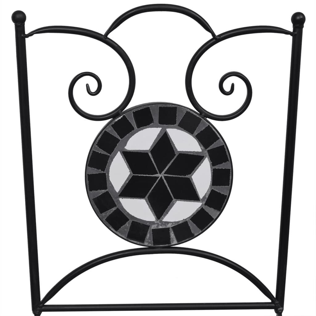 Patio Furniture Black and White Powder-coated steel and ceramic