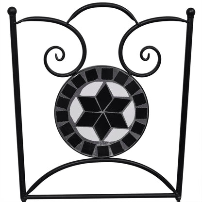 Patio Furniture Black and White Powder-coated steel and ceramic
