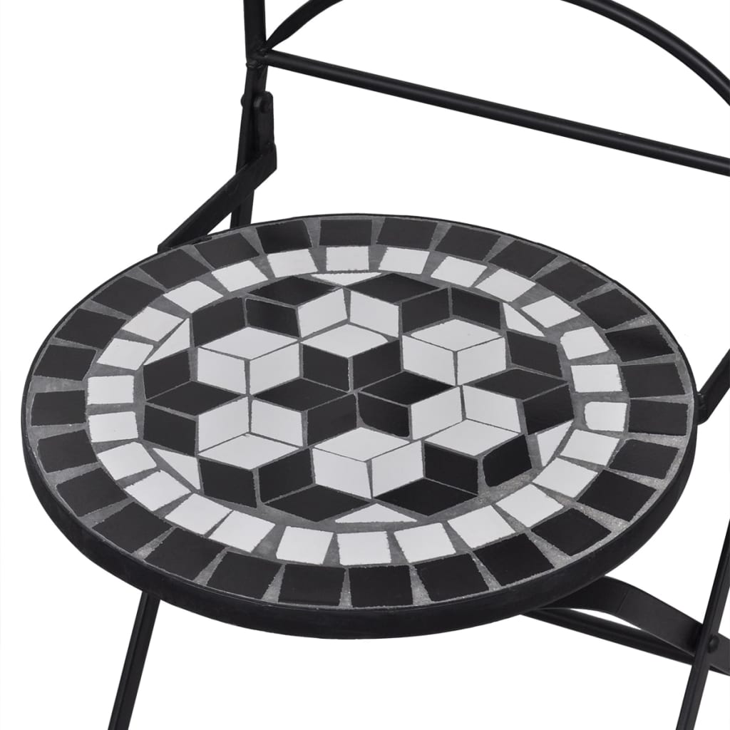 Patio Furniture Black and White Powder-coated steel and ceramic
