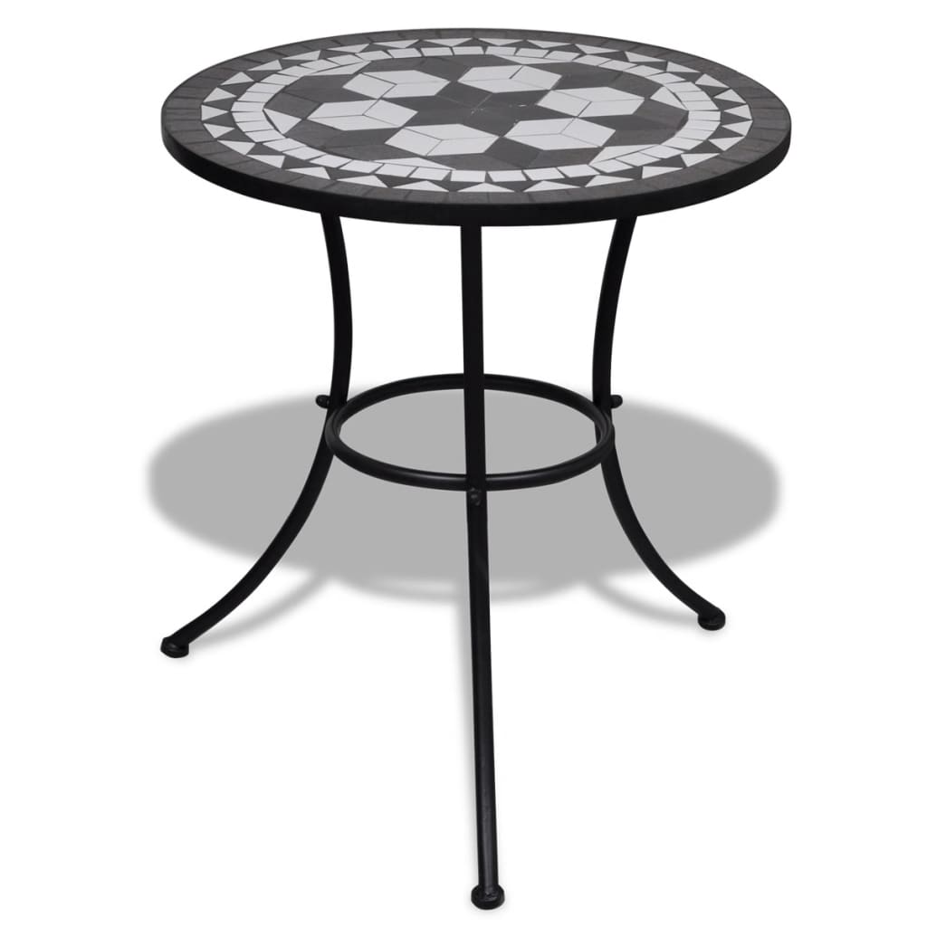 Patio Furniture Black and White Powder-coated steel and ceramic