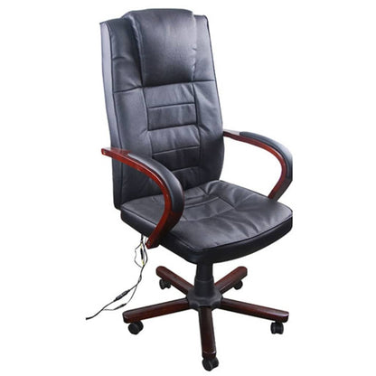 Massage Chair Black 75% real leather, 25% PVC, Wooden frame