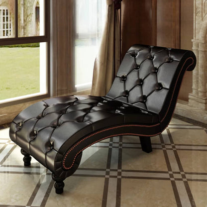 Armchair Brown Faux Leather, Wood Medium Ergonomic