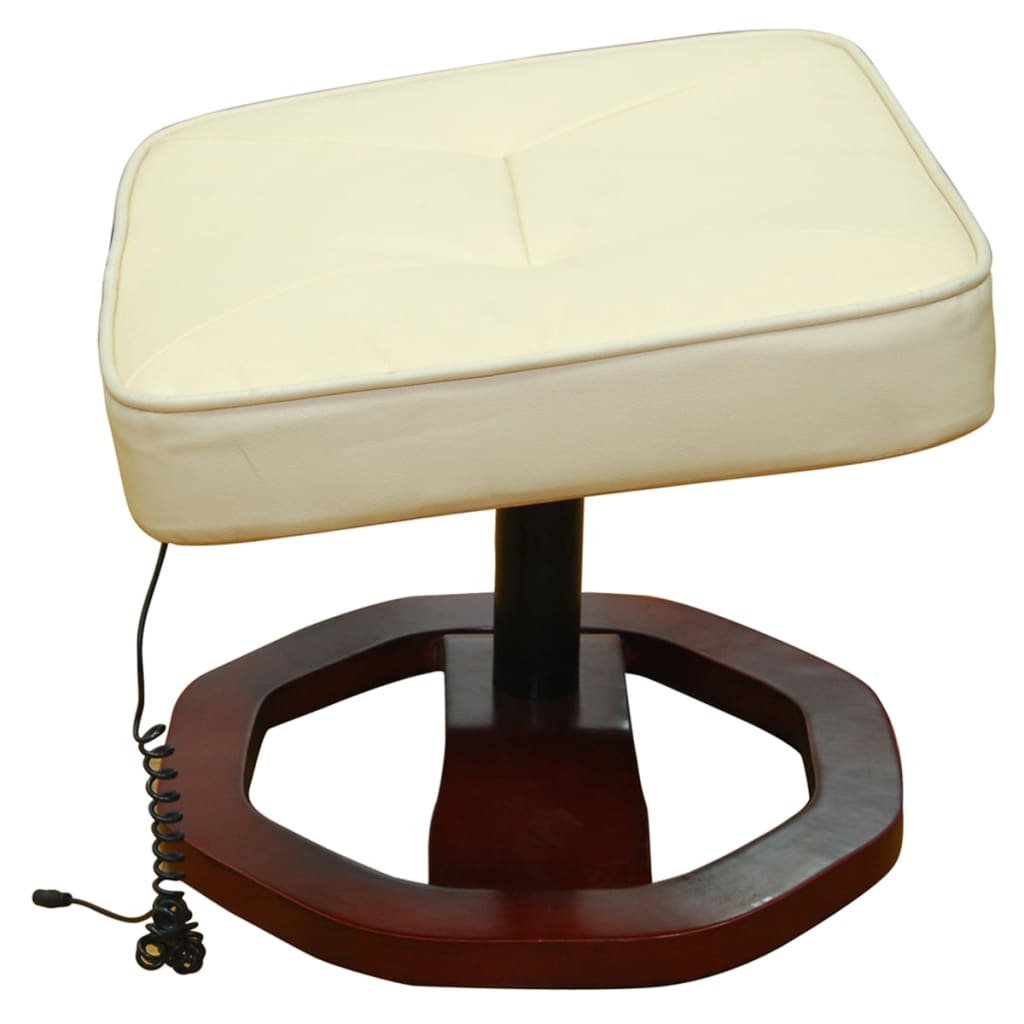 Massage Chair Adjustable 2 pcs Cream 77 x 82 x 103 Faux leather