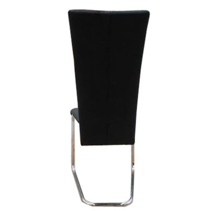 Dining Chair Set of 2 Black Faux Leather Standard Modern