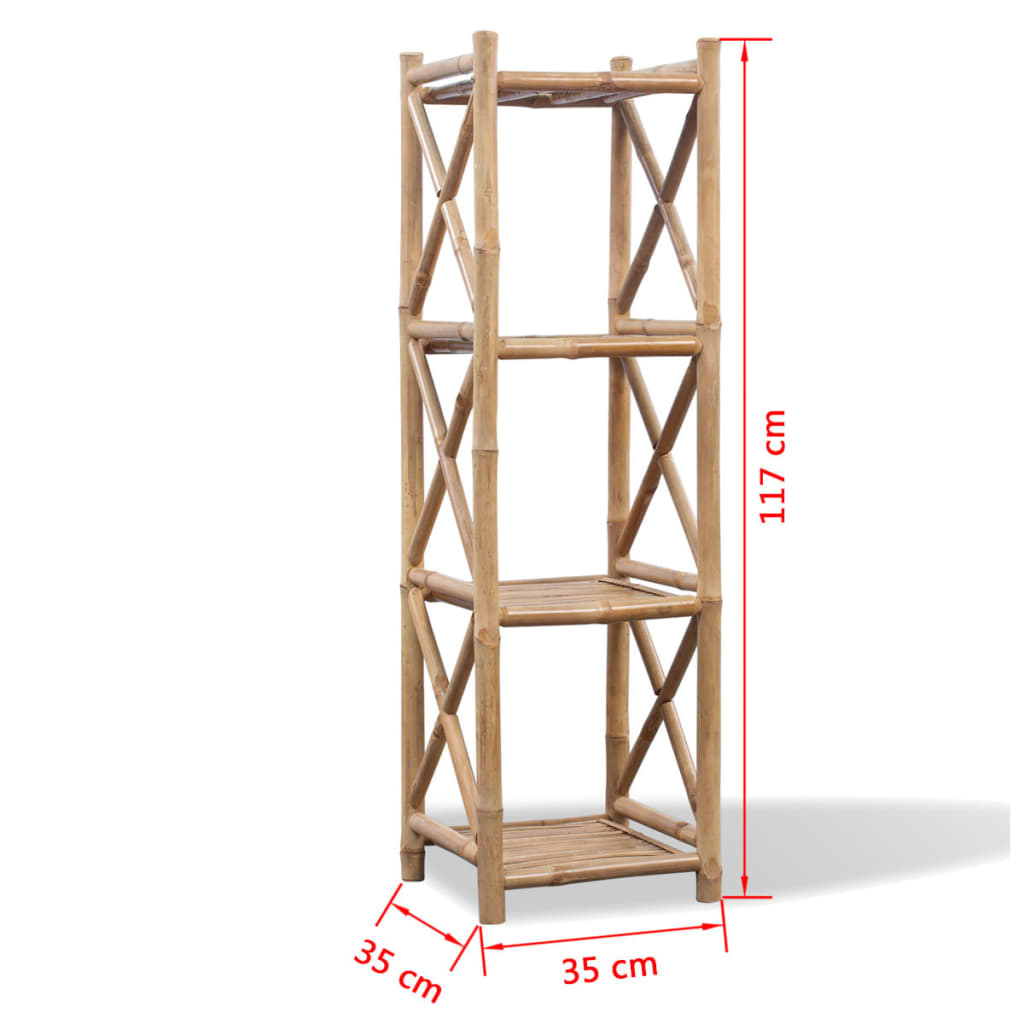 Bookcase Bamboo Compact Shelf Square Tropical Bamboo Shelf