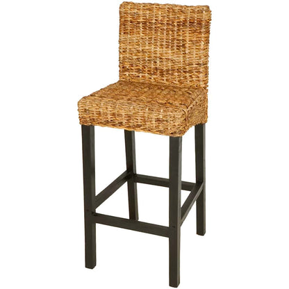 Bar Stool Set of 2 Dark Brown Mango wood Standard Durable