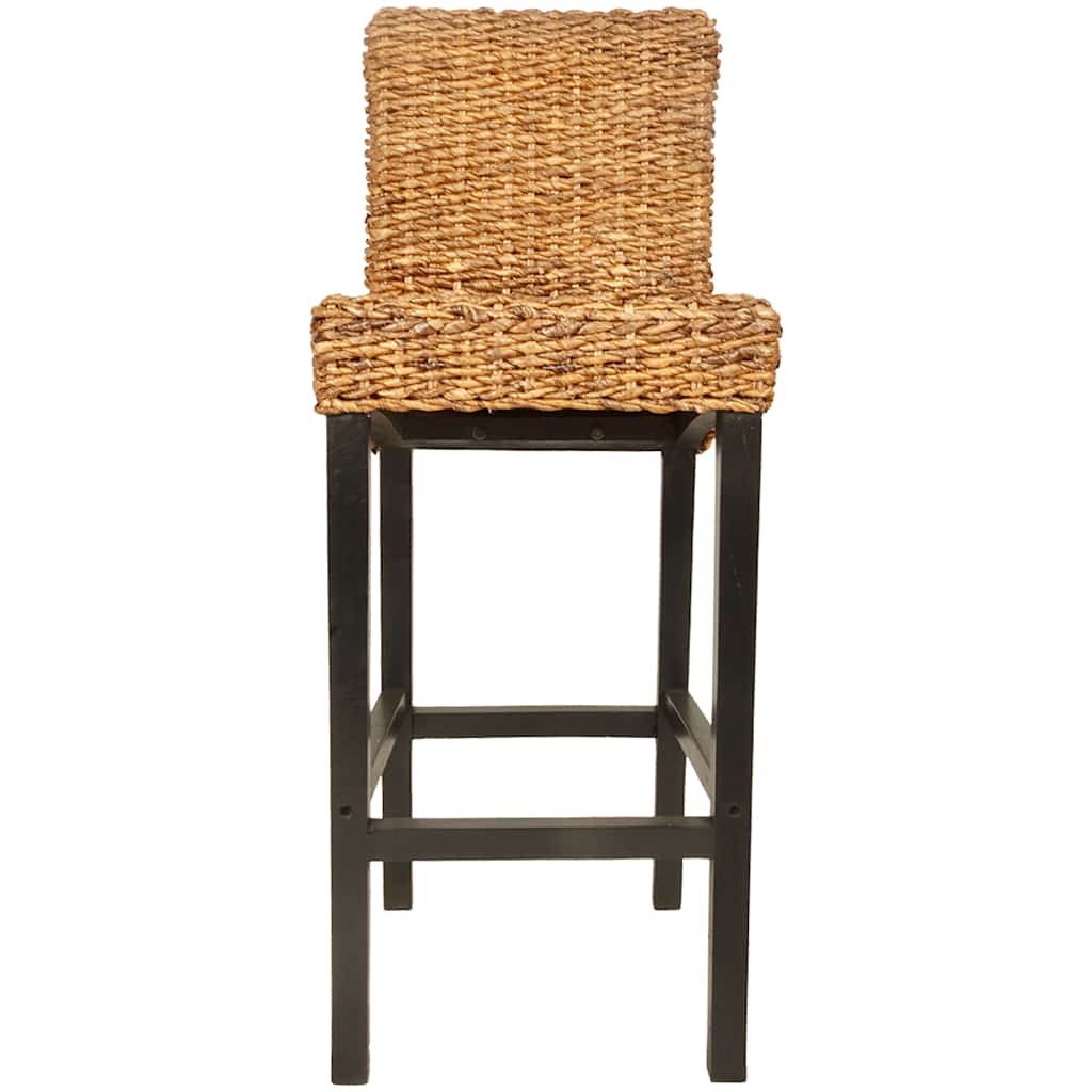 Bar Stool Set of 2 Dark Brown Mango wood Standard Durable