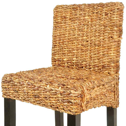 Bar Stool Set of 2 Dark Brown Mango wood Standard Durable