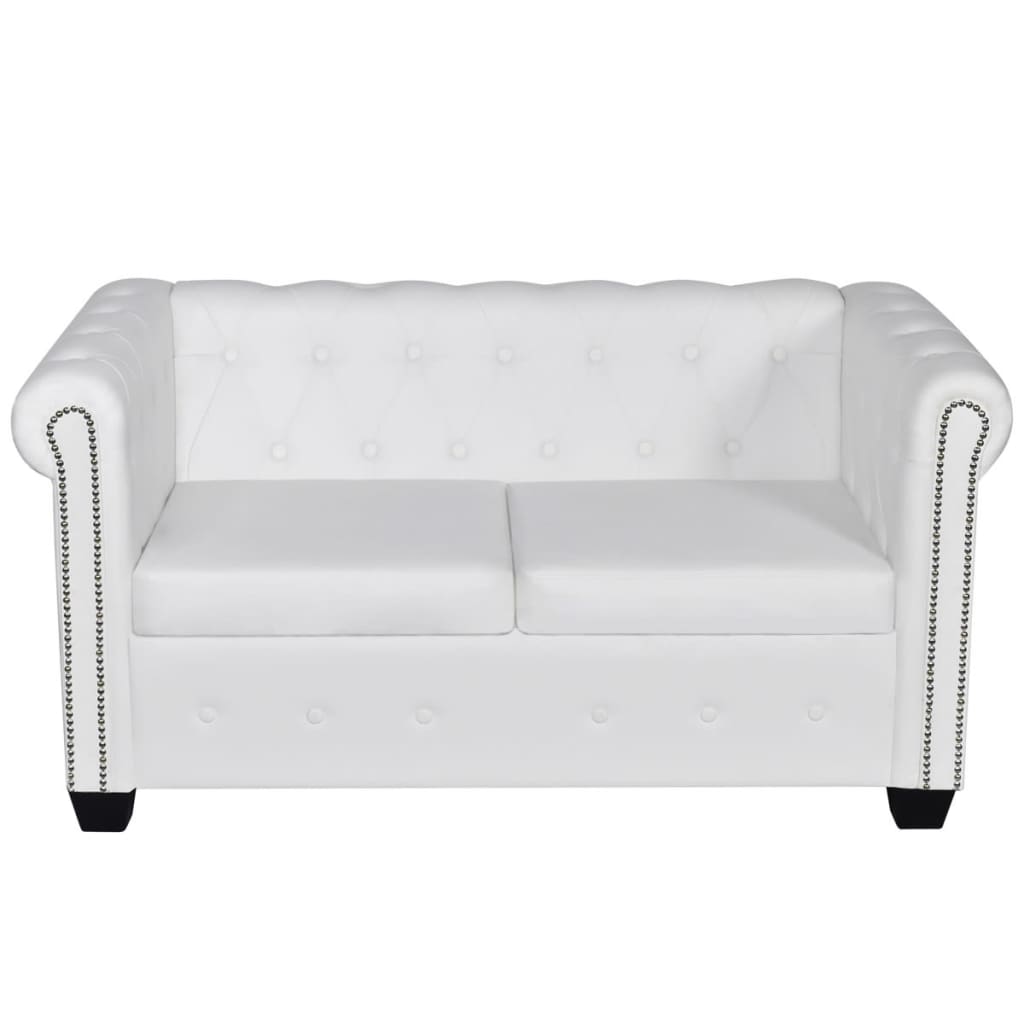 Sofa White Artificial leather, MDF, Plywood, Wooden frame