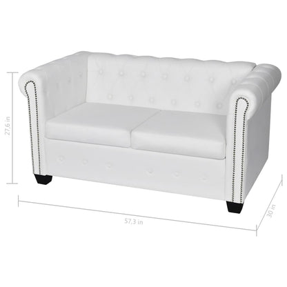 Sofa White Artificial leather, MDF, Plywood, Wooden frame
