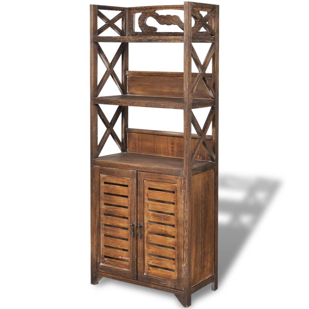 Bathroom Cabinet Brown Paulownia wood and plywood Medium