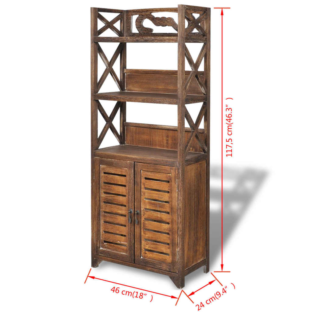 Bathroom Cabinet Brown Paulownia wood and plywood Medium