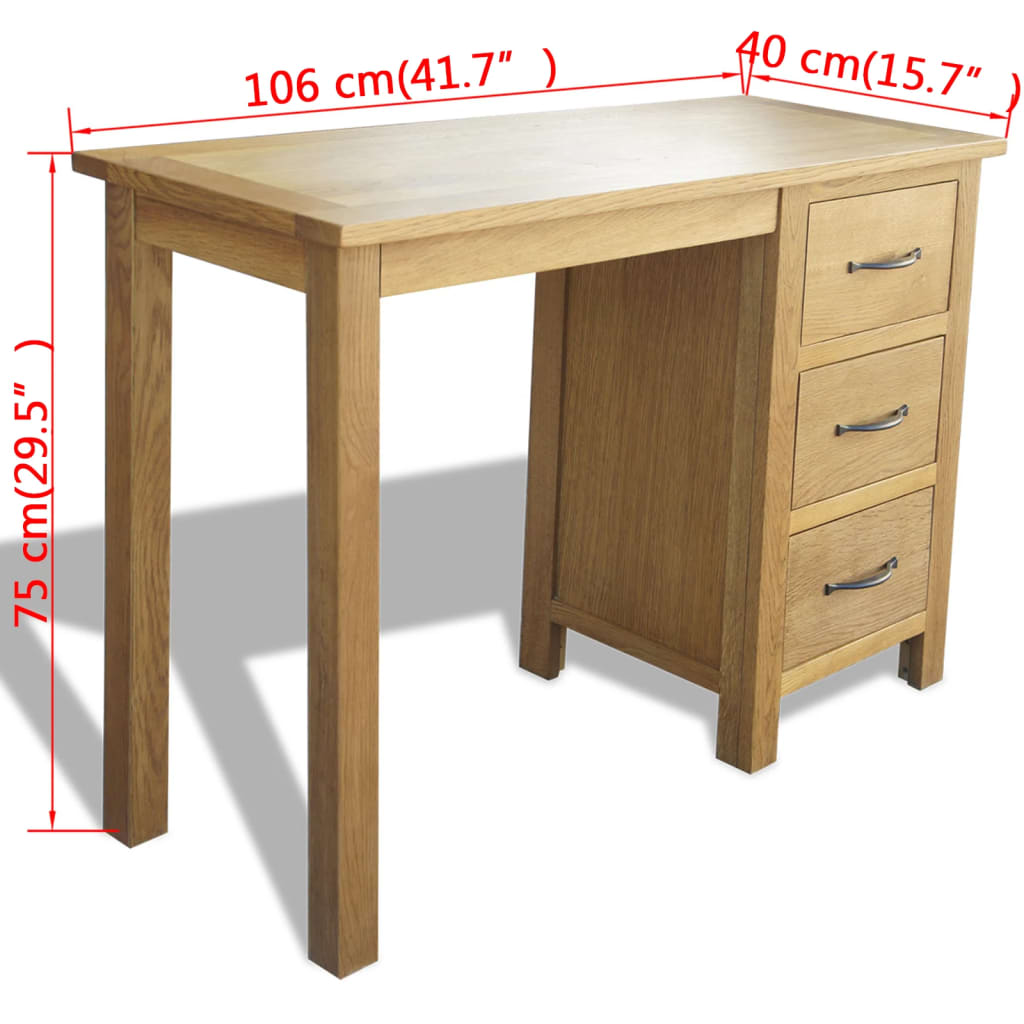 Desk Oak Solid Oak Wood Medium Desk Rectangular Traditional