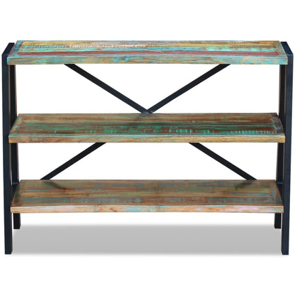 Side Table Multicolor Reclaimed wood and steel Small