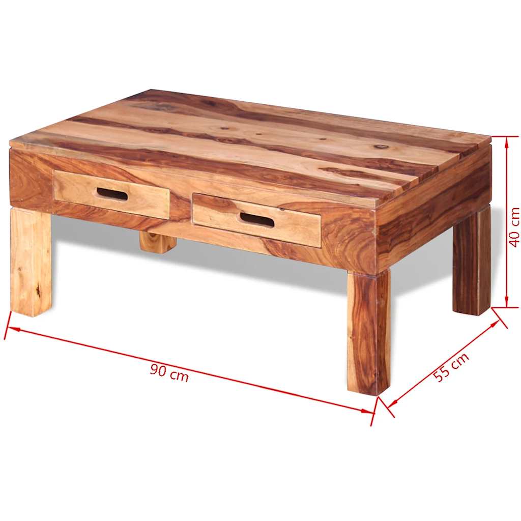 Coffee Table Brown Solid Acacia wood, Palisander wood Medium
