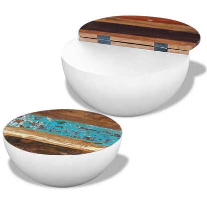 Coffee Table Set of 2 Multicolour Reclaimed wood and steel