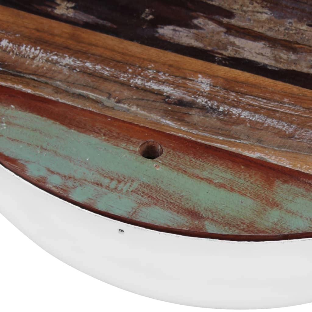 Coffee Table Set of 2 Multicolour Reclaimed wood and steel