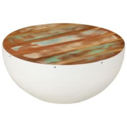 Coffee Table Set of 2 Multicolour Reclaimed wood and steel