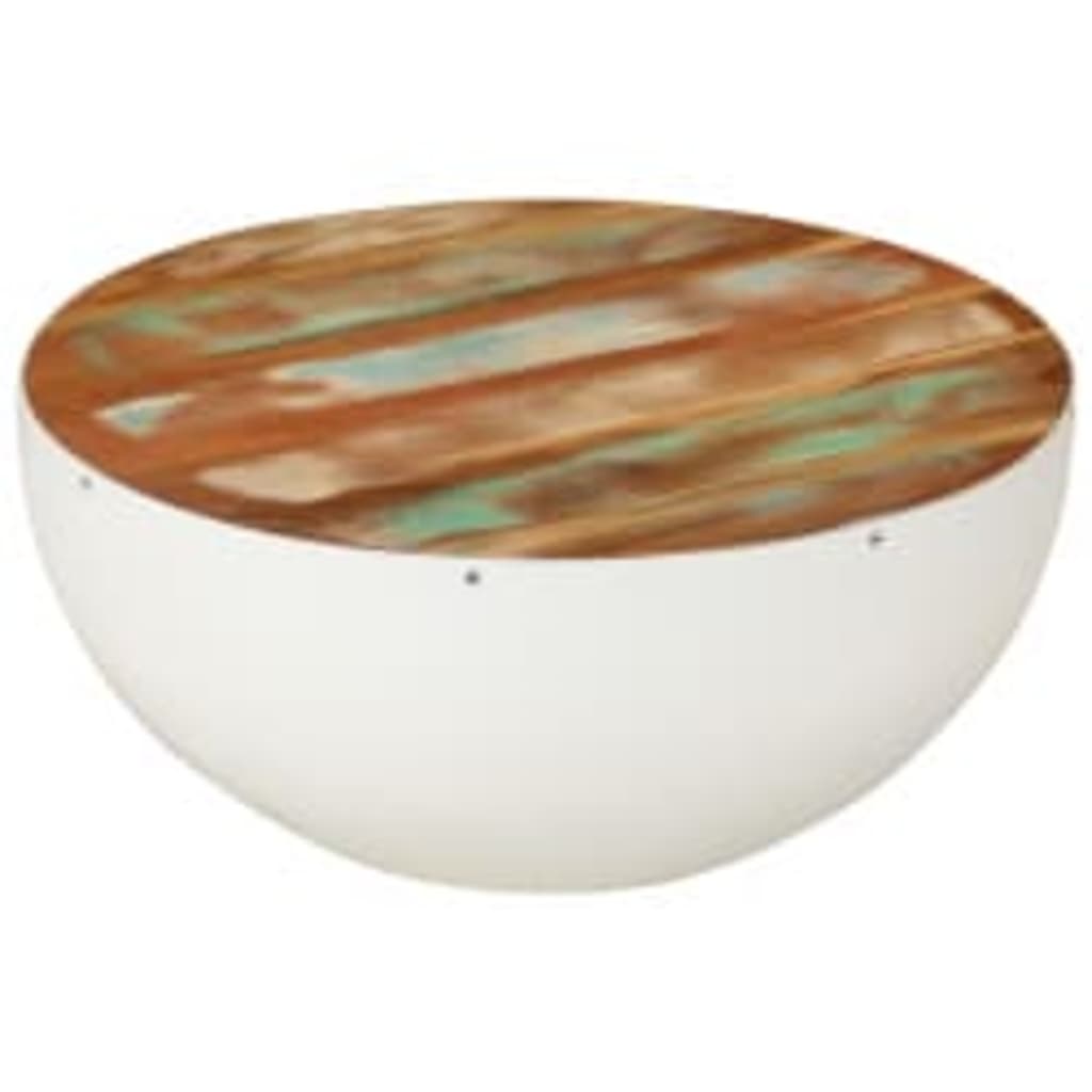 Coffee Table Set of 2 Multicolour Reclaimed wood and steel