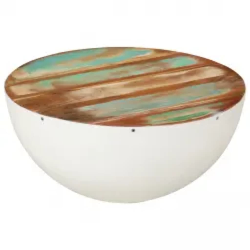 Coffee Table Set of 2 Multicolour Reclaimed wood and steel