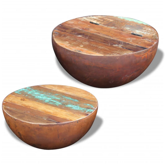 Coffee Table Set of 2 Multicolour Reclaimed wood Small Durable