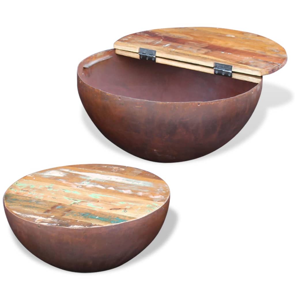 Coffee Table Set of 2 Multicolour Reclaimed wood Small Durable