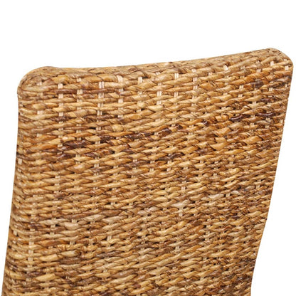 Dining Chair Set of 2 Brown Abaca leaves, solid mango wood Medium