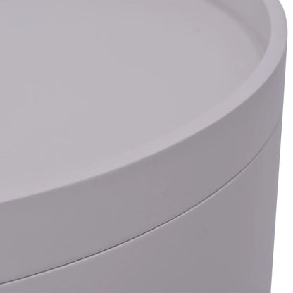 Side Table with Serving Tray Round 15.6"x17.5" Gray