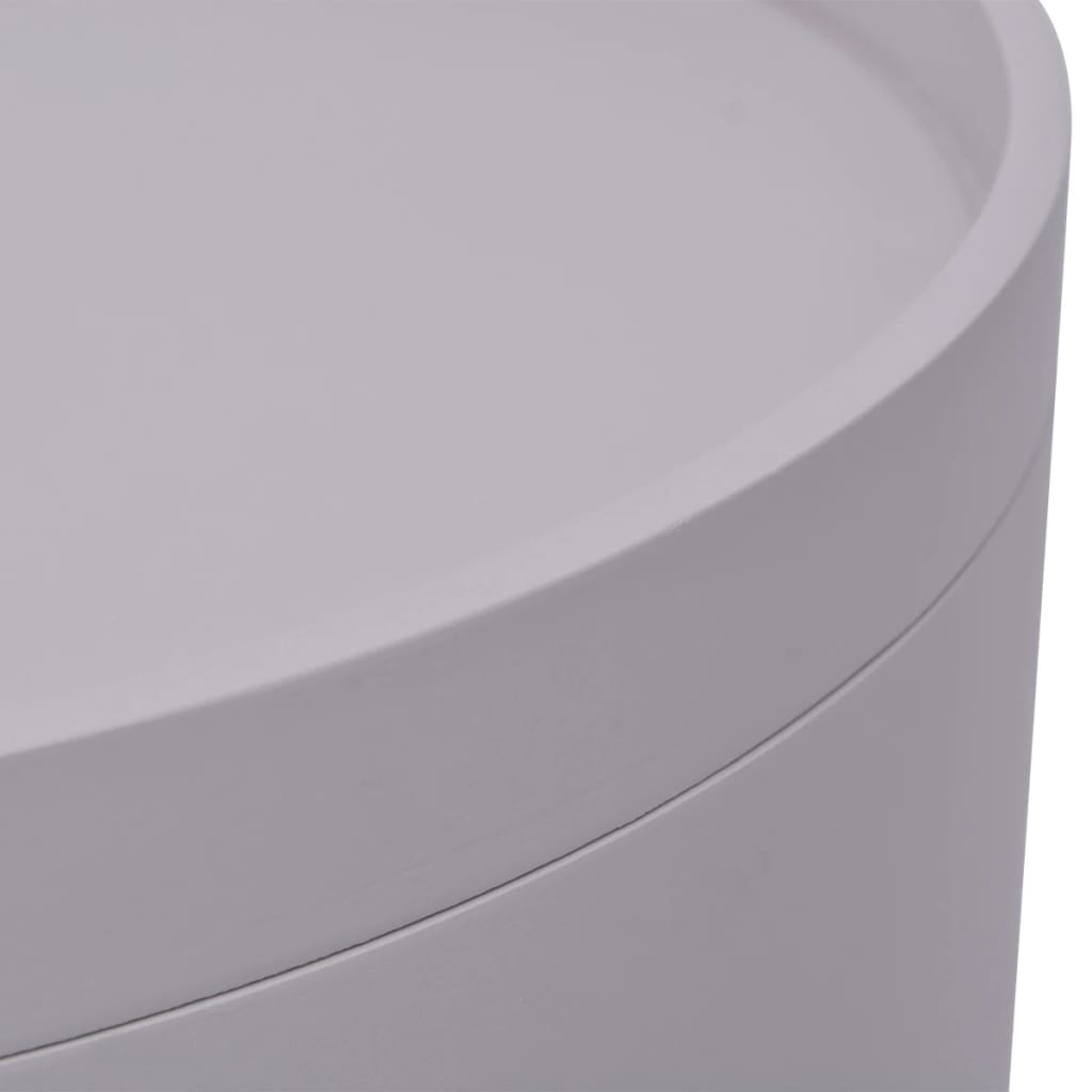 Side Table with Serving Tray Round 15.6"x17.5" Gray