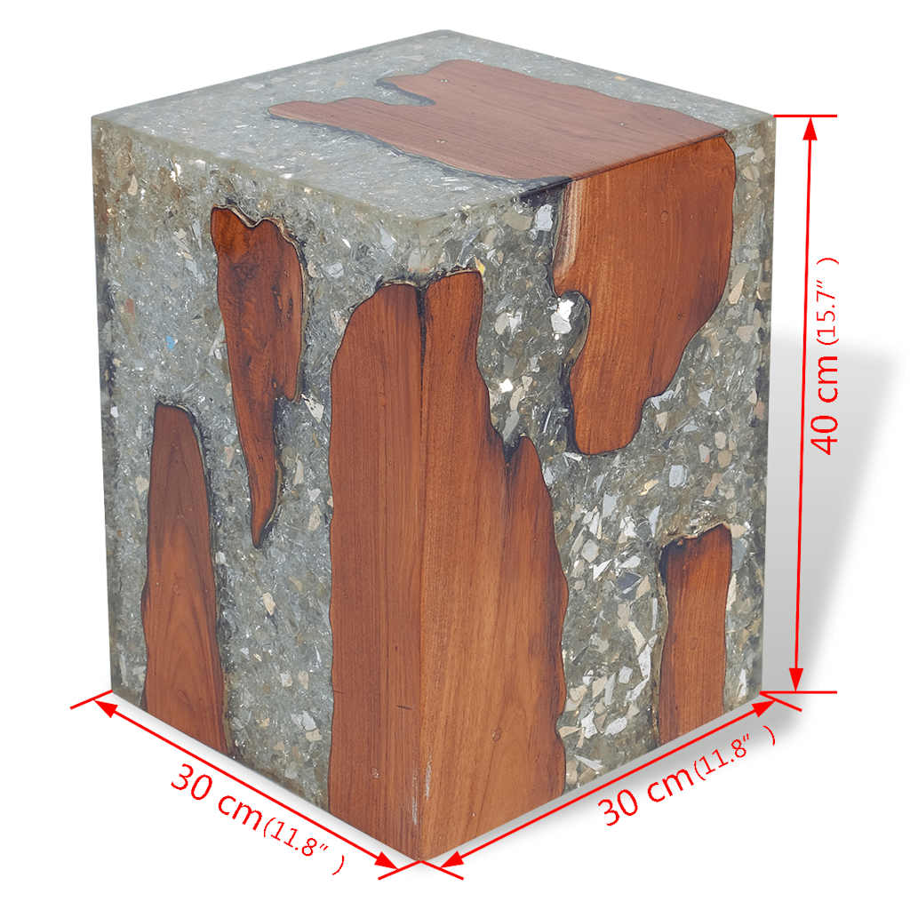Stool Multicolor Solid teak wood Medium Durable Stool Square