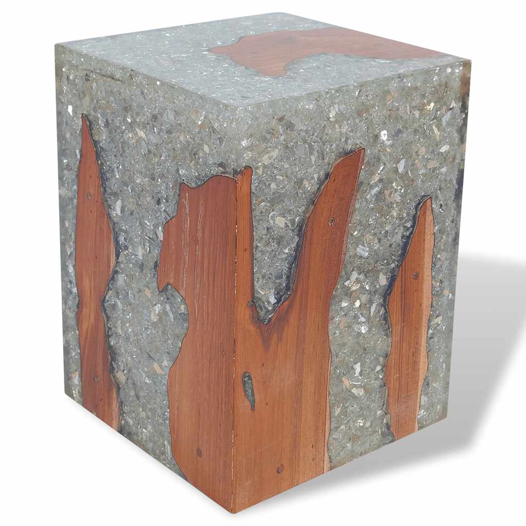 Stool Multicolor Solid teak wood Medium Durable Stool Square